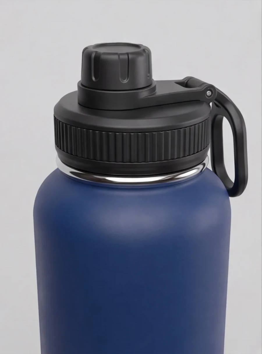 Der dicht schließende Standardverschluss der Living Aqua Flasche, Nahaufnahme