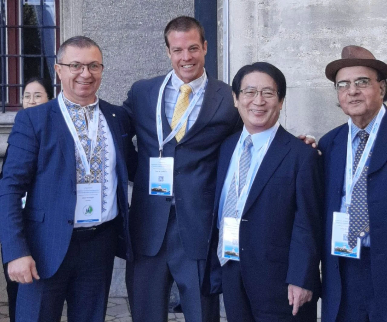 Prof. Pokotylo mit Tyler LeBaron, Shigeo Ohta und Ram B. Singh in Smolenice